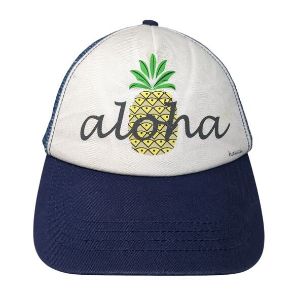 Aloha Snapback Trucker Hat Blue One Size Adjustable Lightweight Honolua Wahine - Picture 1 of 10